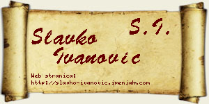 Slavko Ivanović vizit kartica